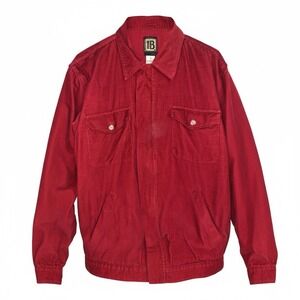 Bruno Red Field Gear Corduroy Zip Up Shirt Jacket Workwear Mens Small Italy